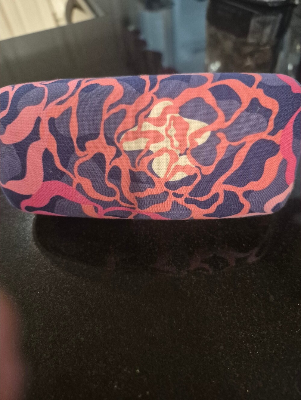 Vera Bradley Pink and Blue Patterned Glasses Case.